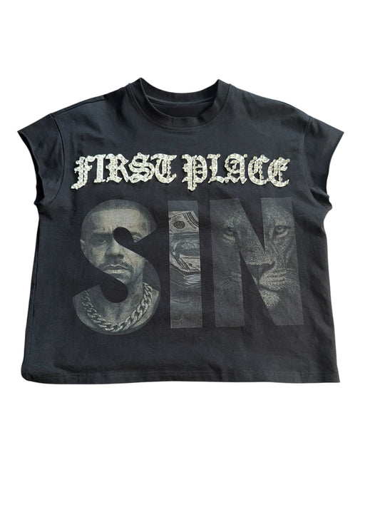 “SIN” Graphic Muscle Top